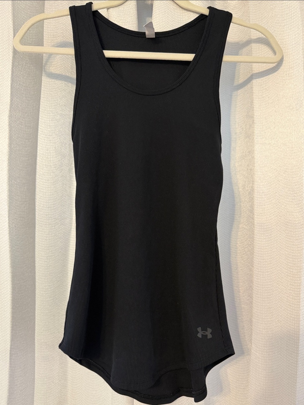 Under Armour Black Ribbed Scoop-Neck Performance Tank